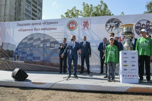 Рөстәм Миңнеханов Юдинода боз аренасы төзелешенә старт бирде
 