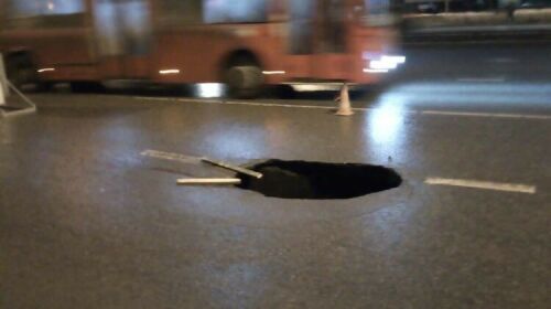 Казанның Ямашев проспектында асфальт убылган