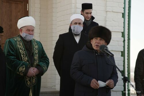 Рөстәм Миңнеханов Әтнә районында реставрациядән соң борынгы таш мәчетне ачты