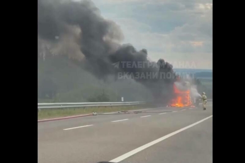 Татарстан юлында ут капкан фураны видеога төшергәннәр