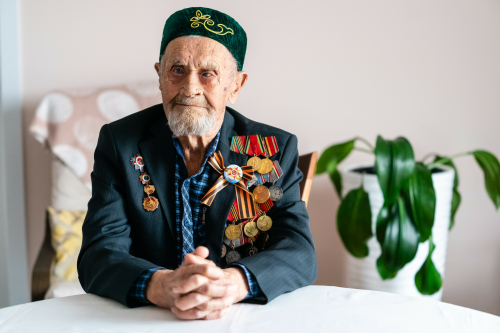 Сугыш ветераны Рәшит Ибраһимов белән интервьюдан фоторепортаж