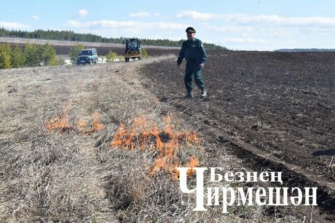 Чирмешән янгын сүндерүчеләре урманчылар белән килешеп эшли
