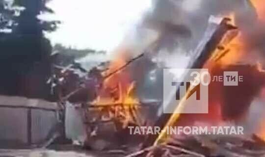 Казанда бакча йортындагы янгында хуҗабикә зыян күргән