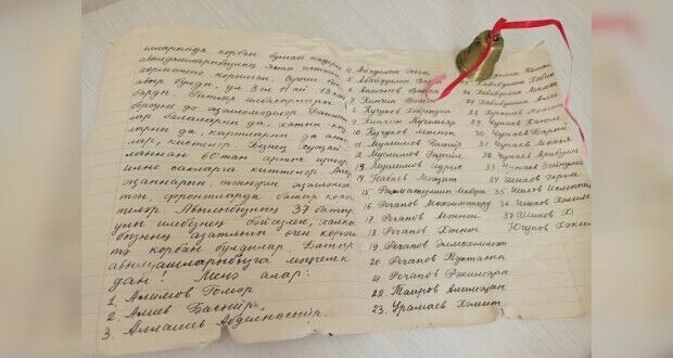Тубыл авылы халкы узган гасырда татарча язылган хат тапкан