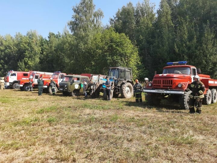 Питрәч районында урман янгынын сүндерү буенча өйрәнүләр булды