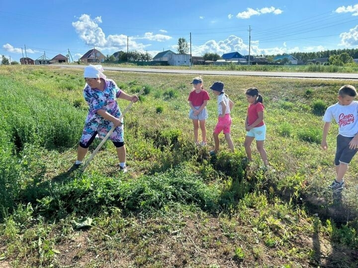 Яшел Үзәннең Олы Яке авылында «Чалгы чыңы серләре» дип аталган мастер-класс үткәргәннәр