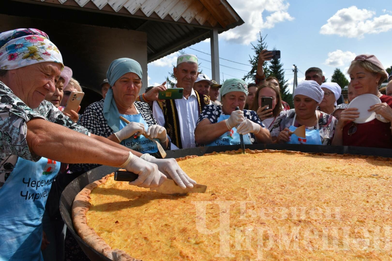 Чирмешәндә Суган бәйрәмендә метр ярым диаметрлы суган пирогы белән сыйлаганнар
