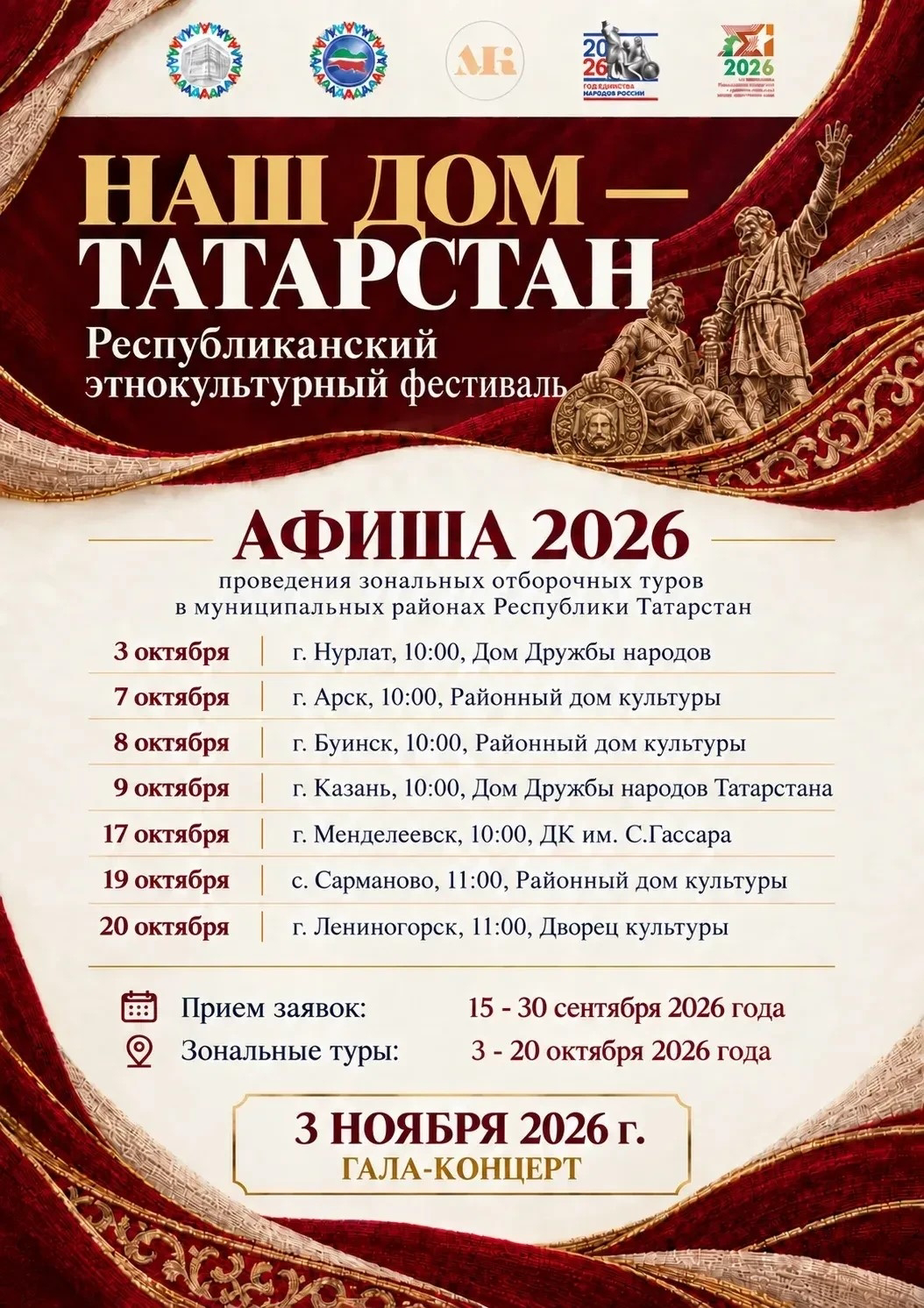 Татарстанда «Татарстан – уртак йортыбыз» этномәдәни фестиваленең зона этаплары башланды