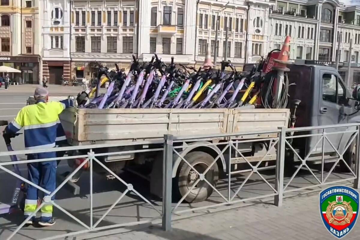 Казанда рейд барышында шәһәр үзәгеннән 41 электросамокат штрафстоянкага җибәрелгән