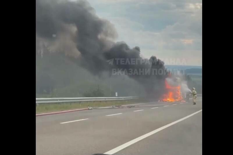 Татарстан юлында ут капкан фураны видеога төшергәннәр